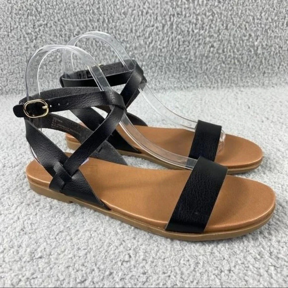 ABOUND Sienna Flat Ankle Strap Sandal Black‎ Size 5.5 - Picture 2 of 12
